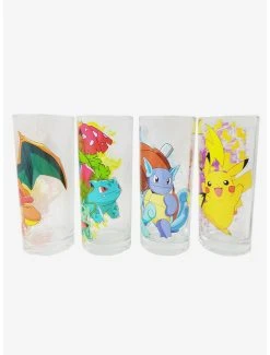 Boxlunch Pokémon Starter Pokémon Glass Set 4 Boxlunch Pokémon Starter Pokémon Glass Set -Boxlunch Store 14306390 av1