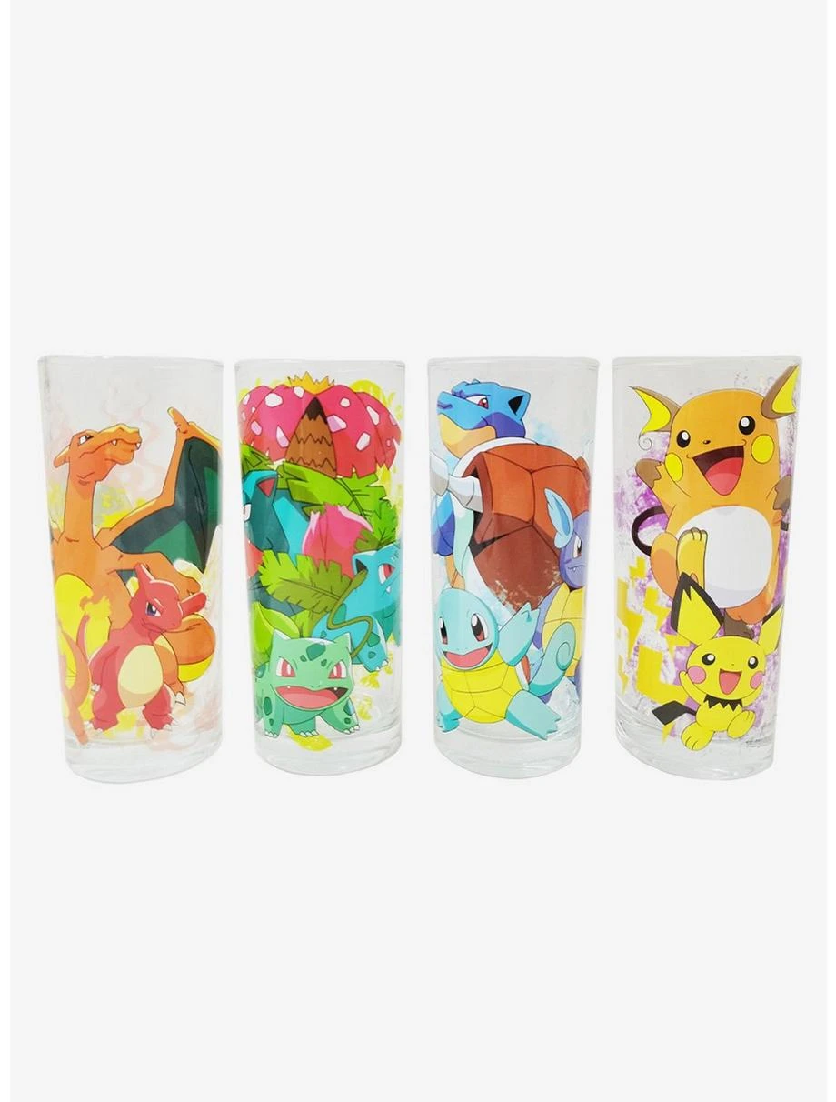 Boxlunch Pokémon Starter Pokémon Glass Set 1 Boxlunch Pokémon Starter Pokémon Glass Set