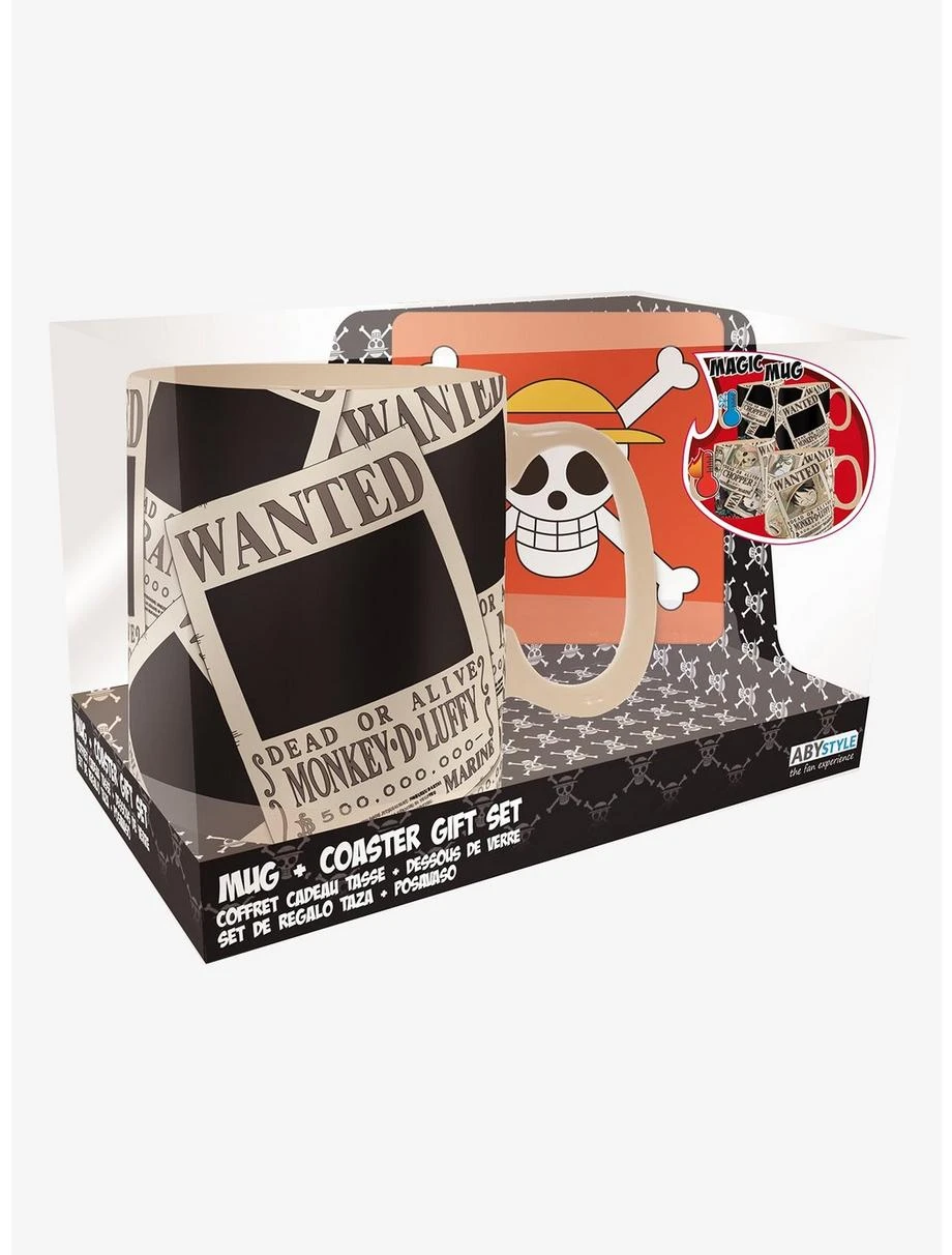 Boxlunch One Piece Straw Hat Crew Magic Mug & Coaster Set 1 Boxlunch One Piece Straw Hat Crew Magic Mug & Coaster Set