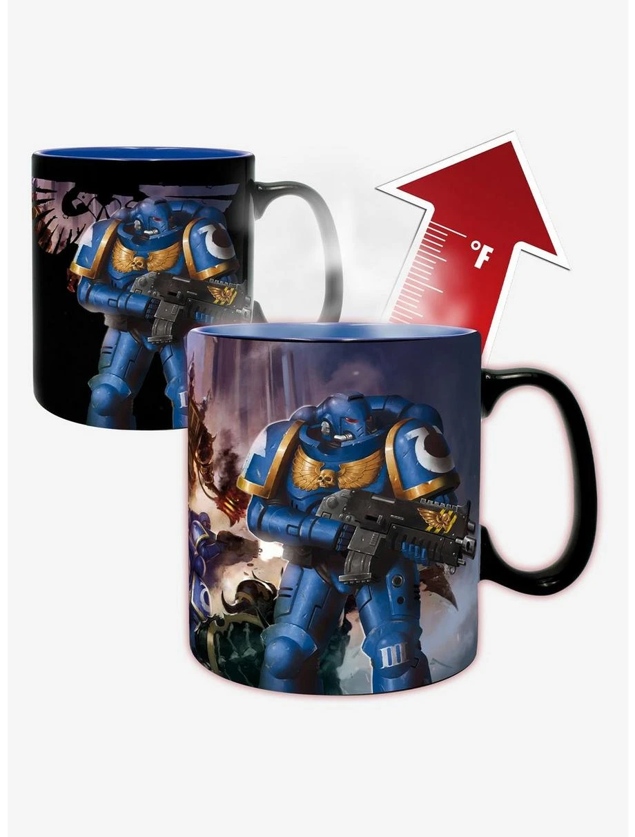 Boxlunch Warhammer 40,000 Ultramarine & Black Legion Magic Mug 2 Boxlunch Warhammer 40,000 Ultramarine & Black Legion Magic Mug - Image 2