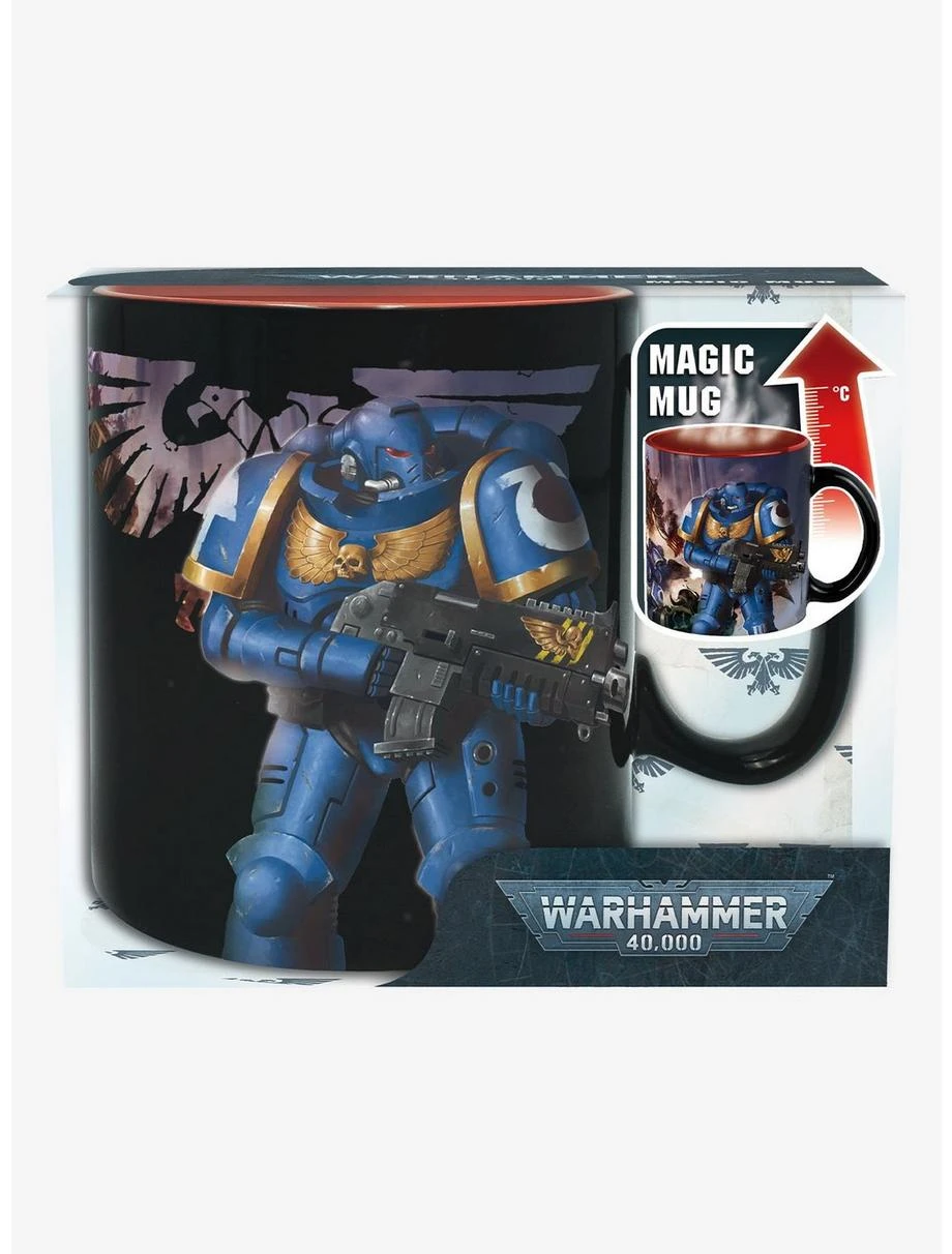 Boxlunch Warhammer 40,000 Ultramarine & Black Legion Magic Mug 1 Boxlunch Warhammer 40,000 Ultramarine & Black Legion Magic Mug