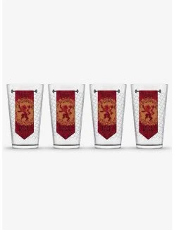 Boxlunch Game Of Thrones Lannister Banner Pint Glass 4 Pack
