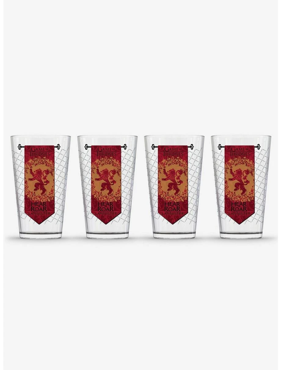 Boxlunch Game Of Thrones Lannister Banner Pint Glass 4 Pack 1 Boxlunch Game Of Thrones Lannister Banner Pint Glass 4 Pack