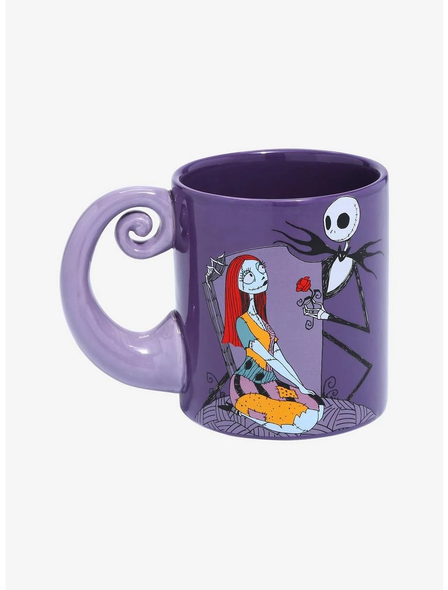 Boxlunch Disney The Nightmare Before Christmas Jack Skellington & Sally Spiral Handle Mug 1 Boxlunch Disney The Nightmare Before Christmas Jack Skellington & Sally Spiral Handle Mug