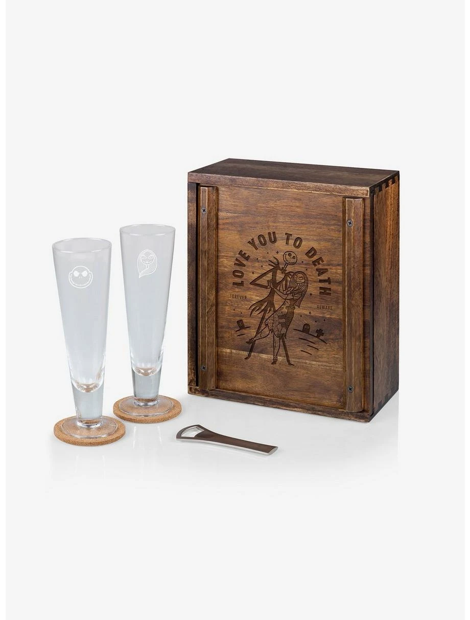 Boxlunch The Nightmare Before Christmas Jack And Sally Beverage Glass Set 1 Boxlunch The Nightmare Before Christmas Jack And Sally Beverage Glass Set