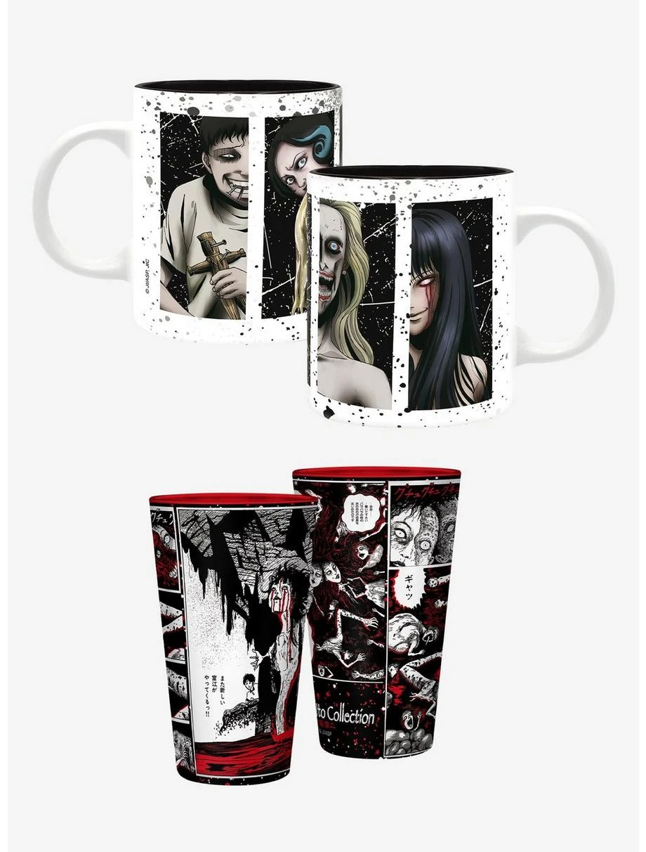 Boxlunch Junji Ito Glass & Mug Set 1 Boxlunch Junji Ito Glass & Mug Set