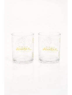 Boxlunch Avatar: The Last Airbender Four Nations Gold Foil Glass Set