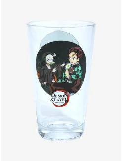 Boxlunch Demon Slayer: Kimetsu No Yaiba Kamado Siblings Circular Portrait Pint Glass