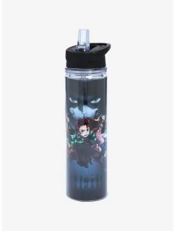 Boxlunch Demon Slayer: Kimetsu No Yaiba Group Character Poster Water Bottle