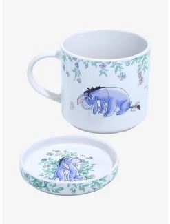 Boxlunch Disney Winnie The Pooh Eeyore And Flowers Mug With Lid