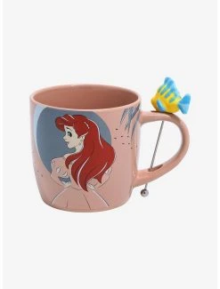 Boxlunch Disney The Little Mermaid Ariel Mug With Figural Flounder Stirrer 4 Boxlunch Disney The Little Mermaid Ariel Mug With Figural Flounder Stirrer -Boxlunch Store 16698440 av1