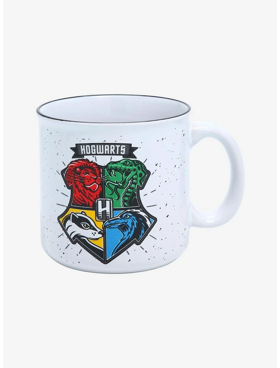 Boxlunch Harry Potter Hogwarts Stylized Crest Camper Mug 2 Boxlunch Harry Potter Hogwarts Stylized Crest Camper Mug - Image 2