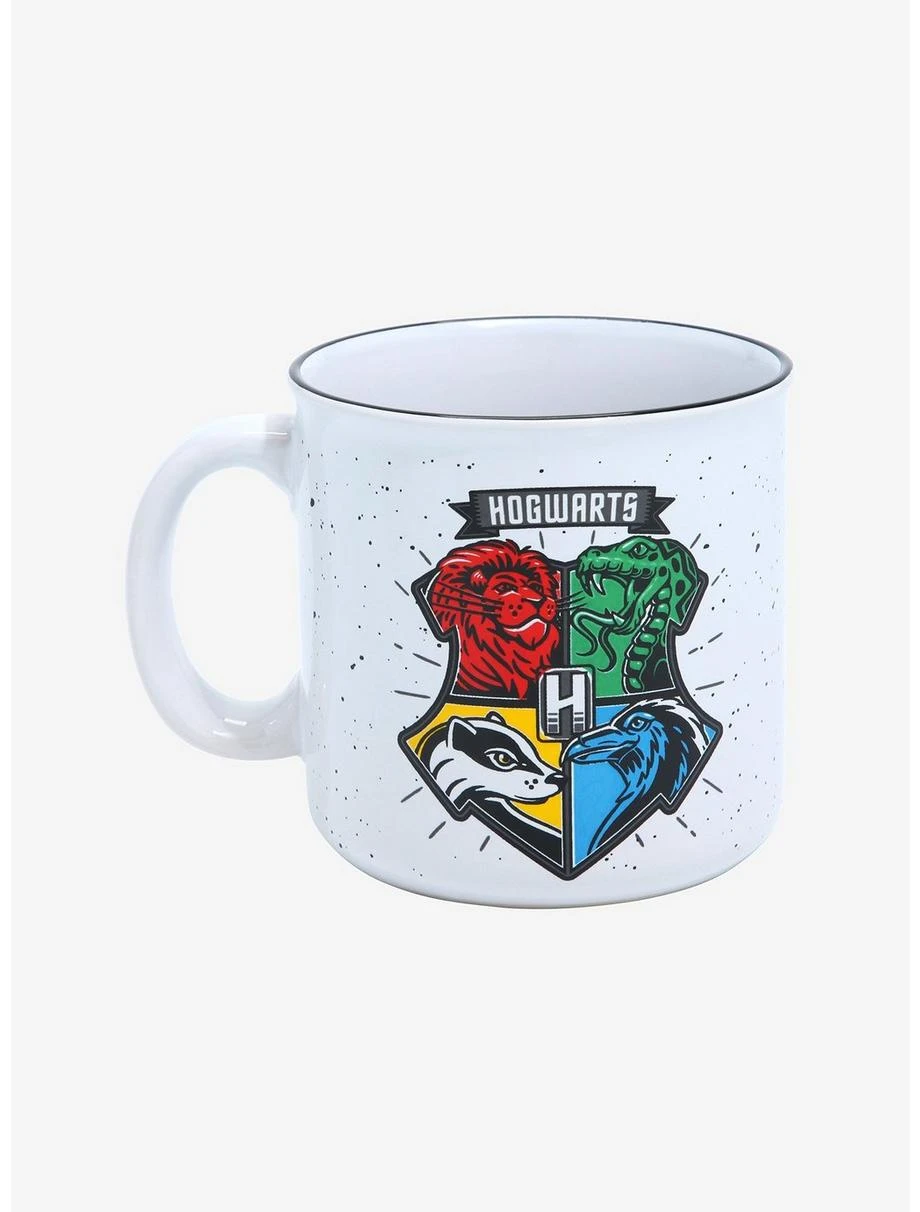 Boxlunch Harry Potter Hogwarts Stylized Crest Camper Mug 1 Boxlunch Harry Potter Hogwarts Stylized Crest Camper Mug