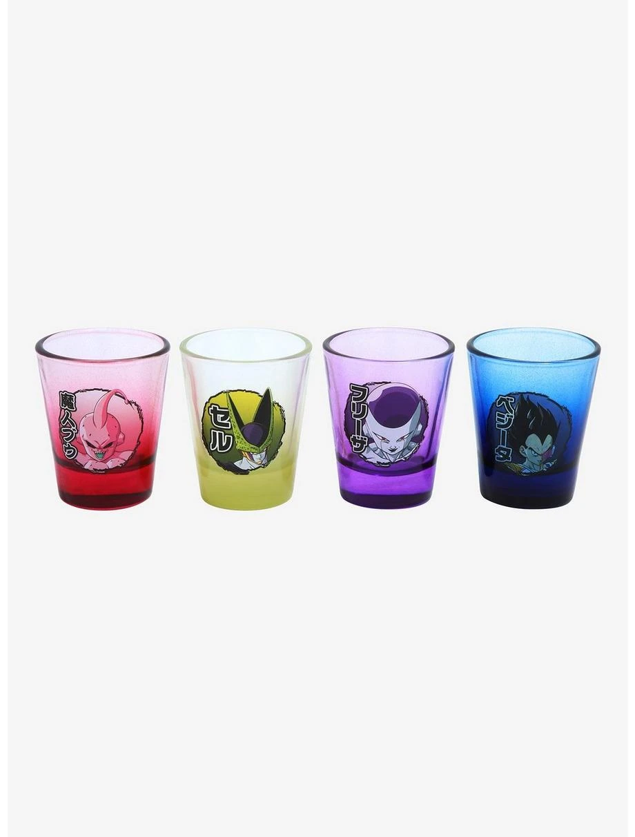 Boxlunch Dragon Ball Z Villain Portraits Mini Glass Set 1 Boxlunch Dragon Ball Z Villain Portraits Mini Glass Set