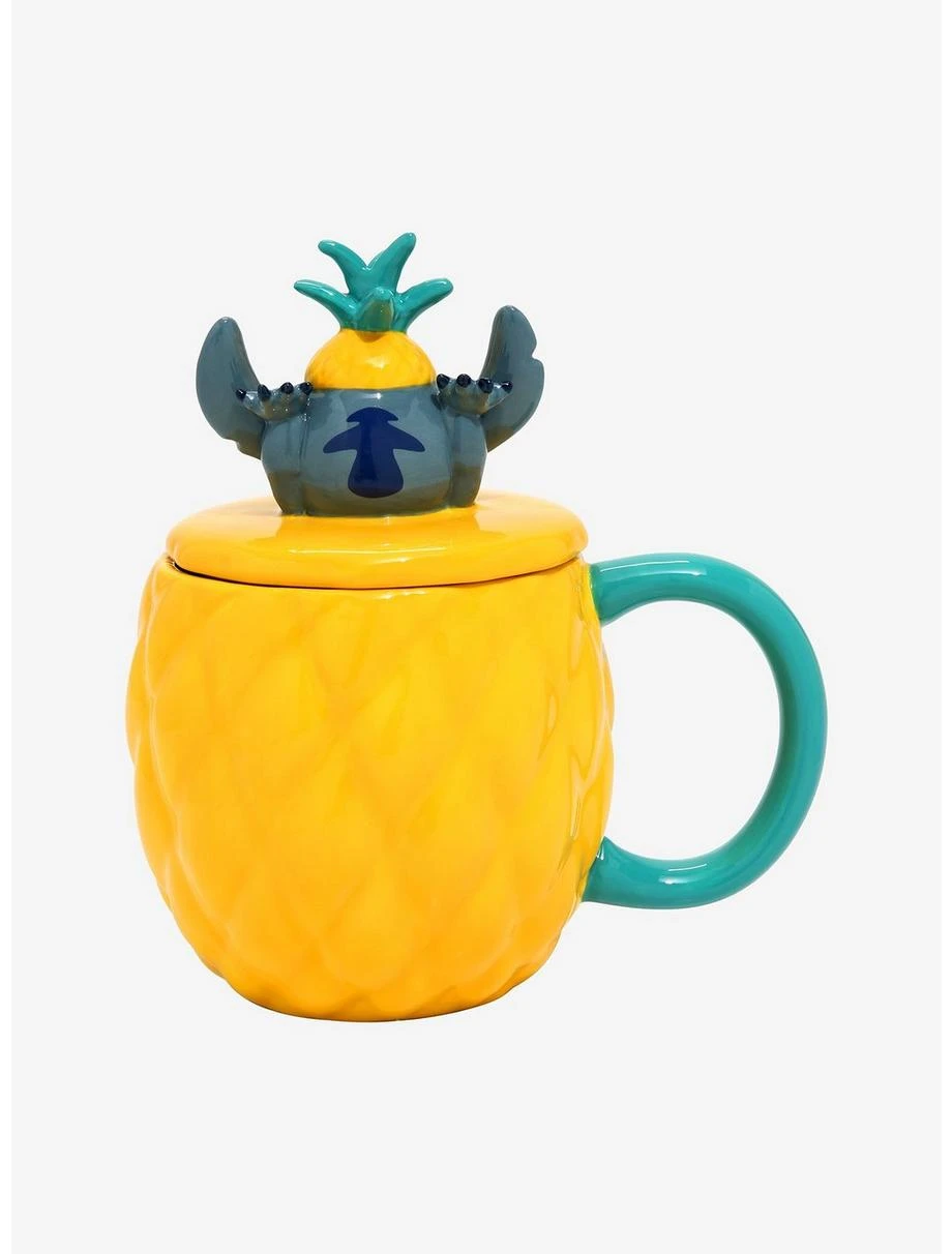 Boxlunch Disney Lilo & Stitch Pineapple Mug With Lid 2 Boxlunch Disney Lilo & Stitch Pineapple Mug With Lid - Image 2