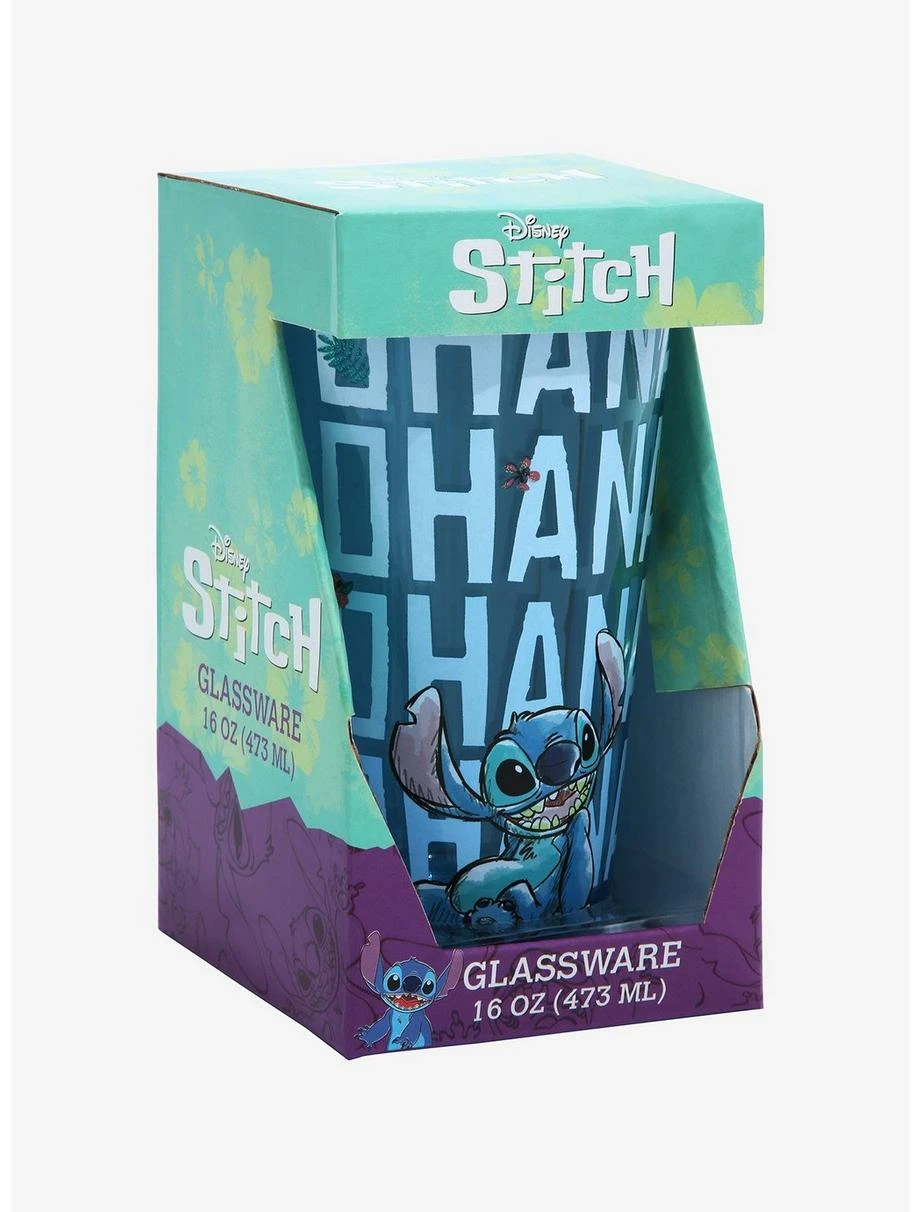 Boxlunch Disney Lilo & Stitch Ohana Pint Glass - Image 2