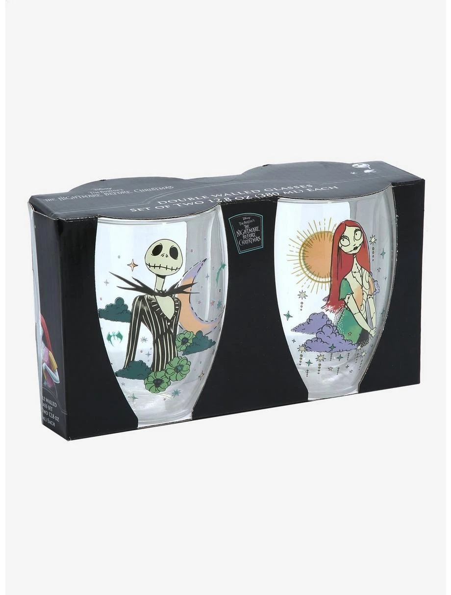 Boxlunch Disney The Nightmare Before Christmas Jack Skellington & Sally Celestial Wine Glass Set 2 Boxlunch Disney The Nightmare Before Christmas Jack Skellington & Sally Celestial Wine Glass Set - Image 2