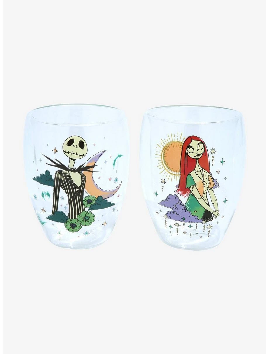 Boxlunch Disney The Nightmare Before Christmas Jack Skellington & Sally Celestial Wine Glass Set 1 Boxlunch Disney The Nightmare Before Christmas Jack Skellington & Sally Celestial Wine Glass Set