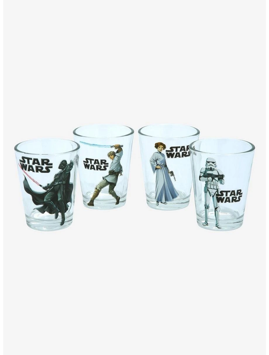 Boxlunch Star Wars Classic Characters Mini Glass Set 1 Boxlunch Star Wars Classic Characters Mini Glass Set