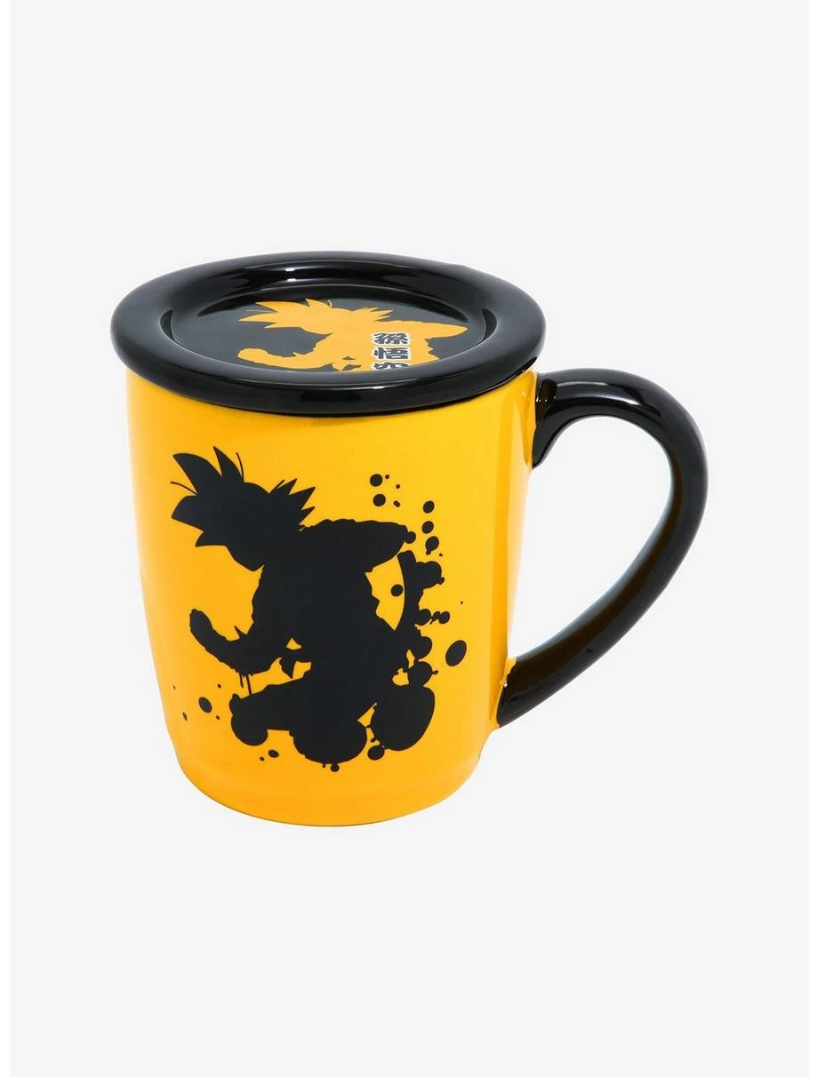 Boxlunch Dragon Ball Z Goku Ink Blot Mug With Coaster Lid 2 Boxlunch Dragon Ball Z Goku Ink Blot Mug With Coaster Lid - Image 2