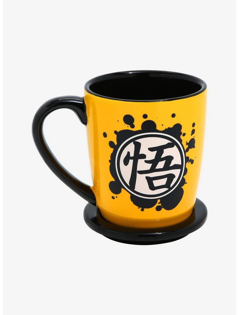 Boxlunch Dragon Ball Z Goku Ink Blot Mug With Coaster Lid 1 Boxlunch Dragon Ball Z Goku Ink Blot Mug With Coaster Lid