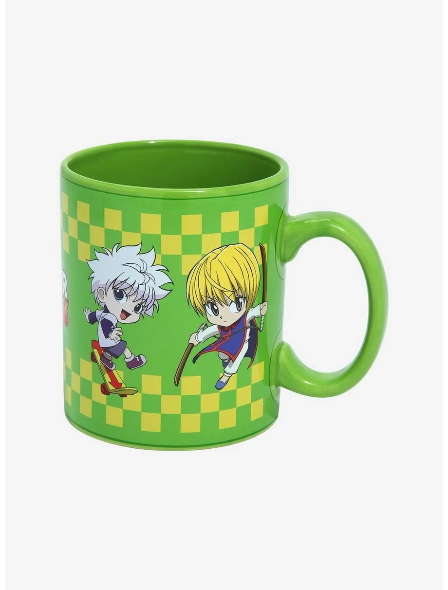 Boxlunch Hunter X Hunter Chibi Characters Checkered Stripe Mug 2 Boxlunch Hunter X Hunter Chibi Characters Checkered Stripe Mug - Image 2