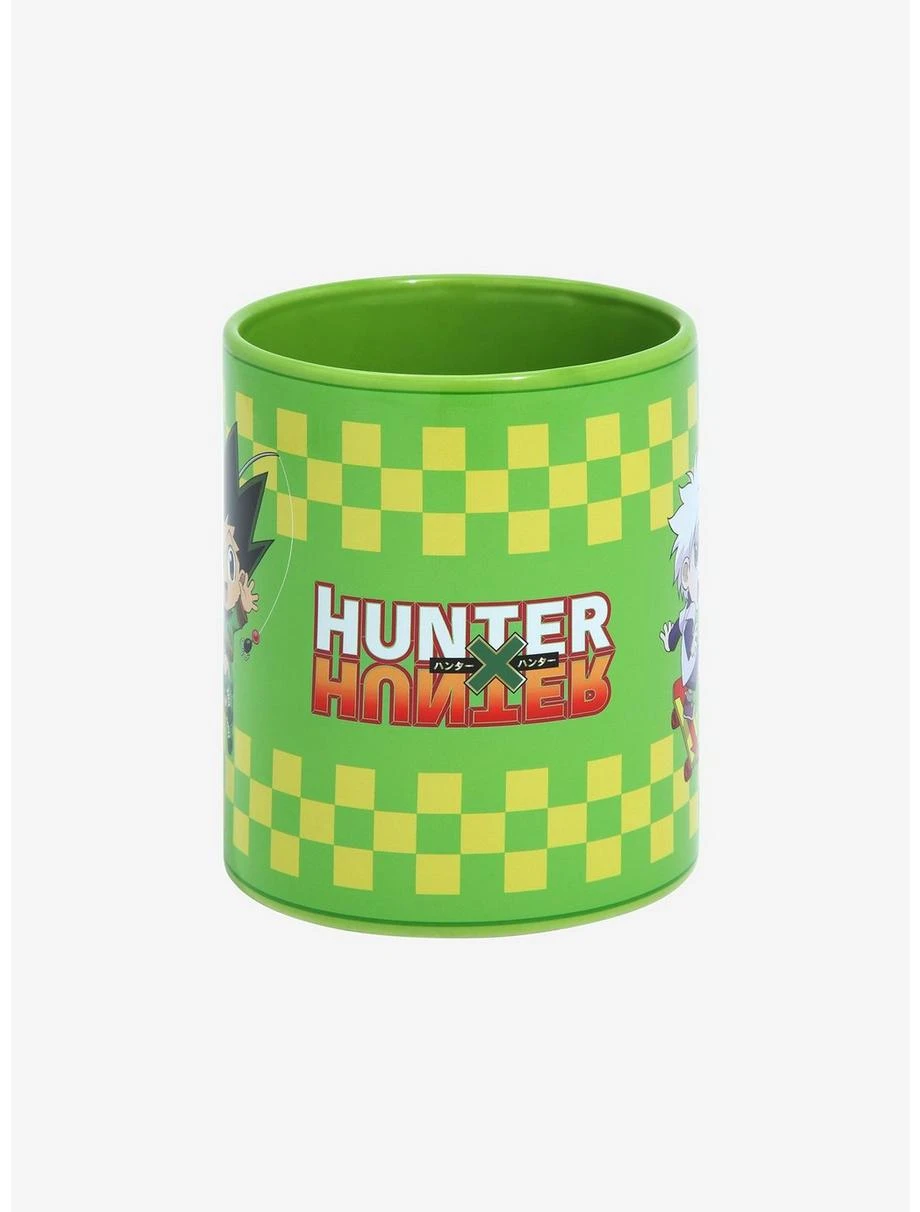 Boxlunch Hunter X Hunter Chibi Characters Checkered Stripe Mug 3 Boxlunch Hunter X Hunter Chibi Characters Checkered Stripe Mug - Image 3