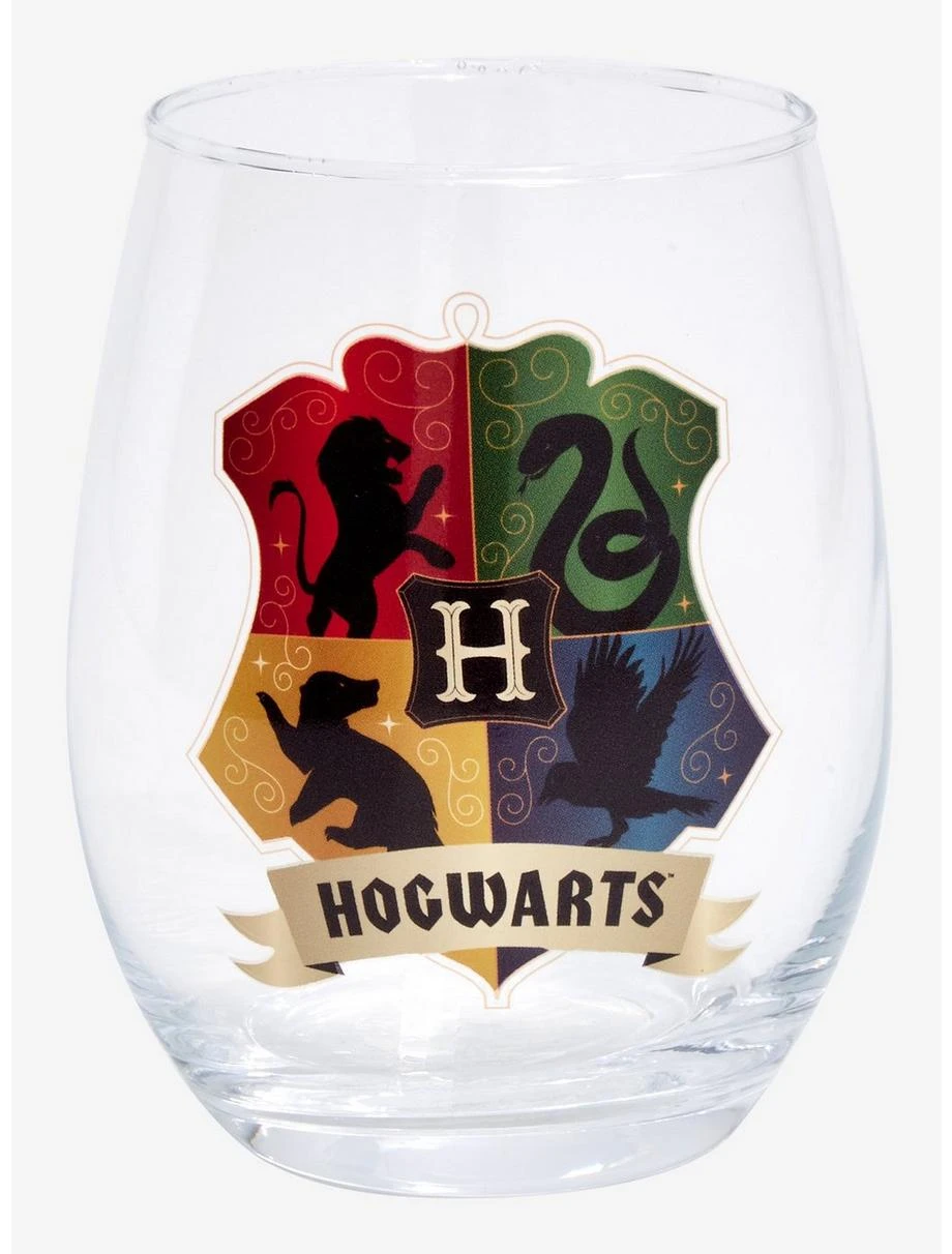Boxlunch Harry Potter Colorful Hogwarts Crest Wine Glass 3 Boxlunch Harry Potter Colorful Hogwarts Crest Wine Glass - Image 3