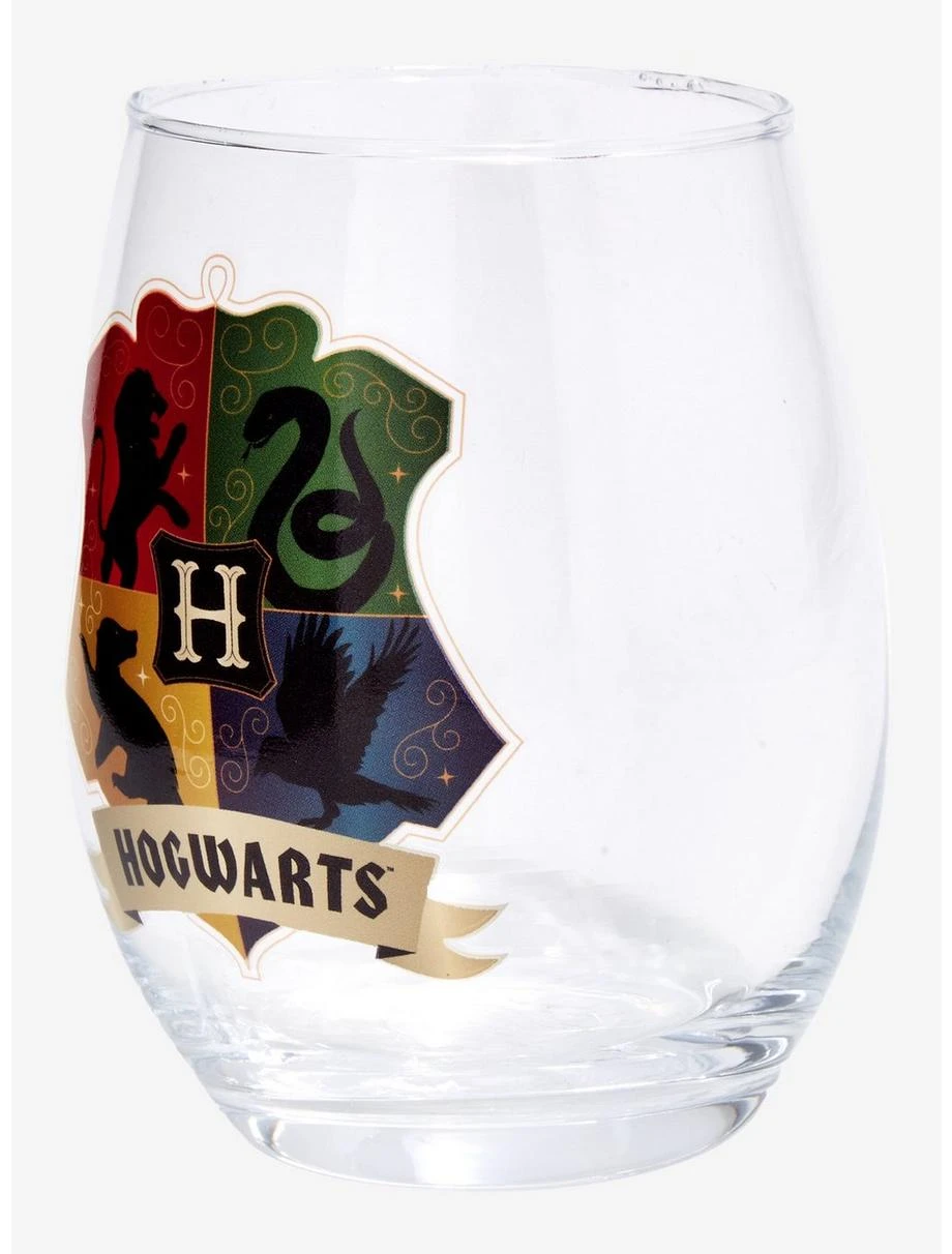 Boxlunch Harry Potter Colorful Hogwarts Crest Wine Glass 4 Boxlunch Harry Potter Colorful Hogwarts Crest Wine Glass - Image 4