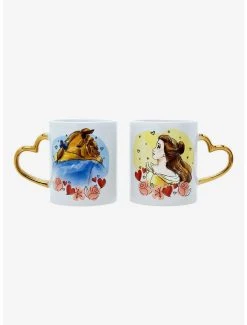 Disney Beauty And The Beast Belle & Beast Heart Handle Mug Set - BoxLunch Exclusive