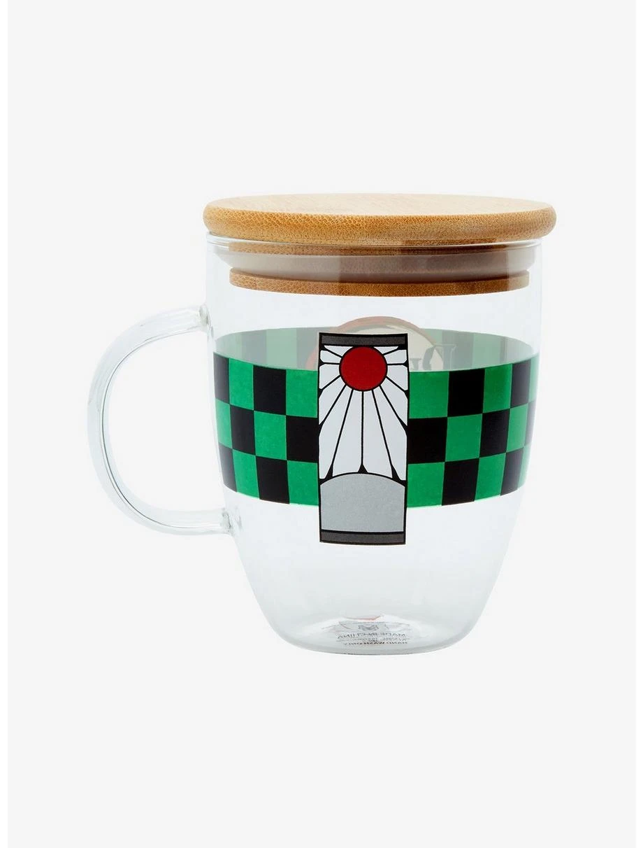 Demon Slayer: Kimetsu No Yaiba Hanafuda Glass Mug With Lid - BoxLunch Exclusive 2 Demon Slayer: Kimetsu No Yaiba Hanafuda Glass Mug With Lid - BoxLunch Exclusive - Image 2