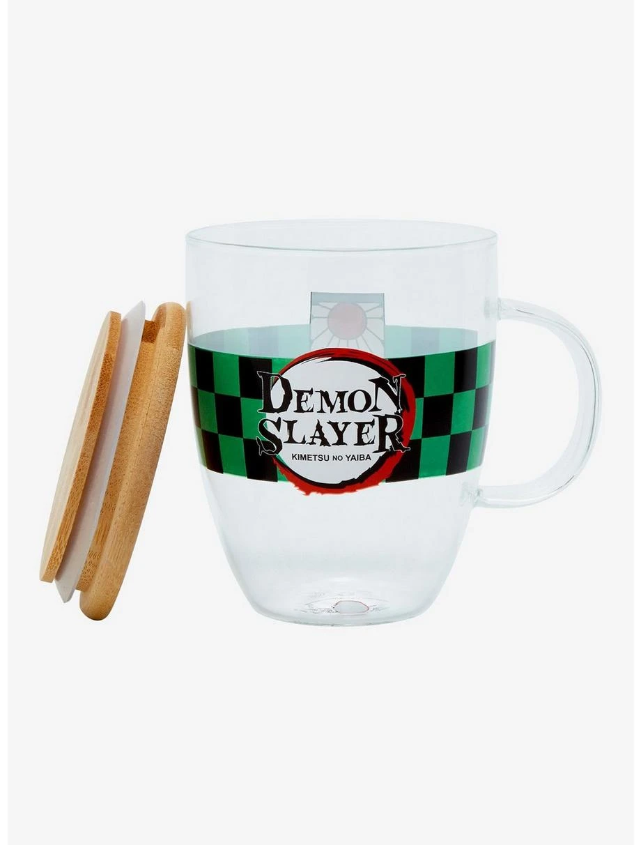 Demon Slayer: Kimetsu No Yaiba Hanafuda Glass Mug With Lid - BoxLunch Exclusive 3 Demon Slayer: Kimetsu No Yaiba Hanafuda Glass Mug With Lid - BoxLunch Exclusive - Image 3