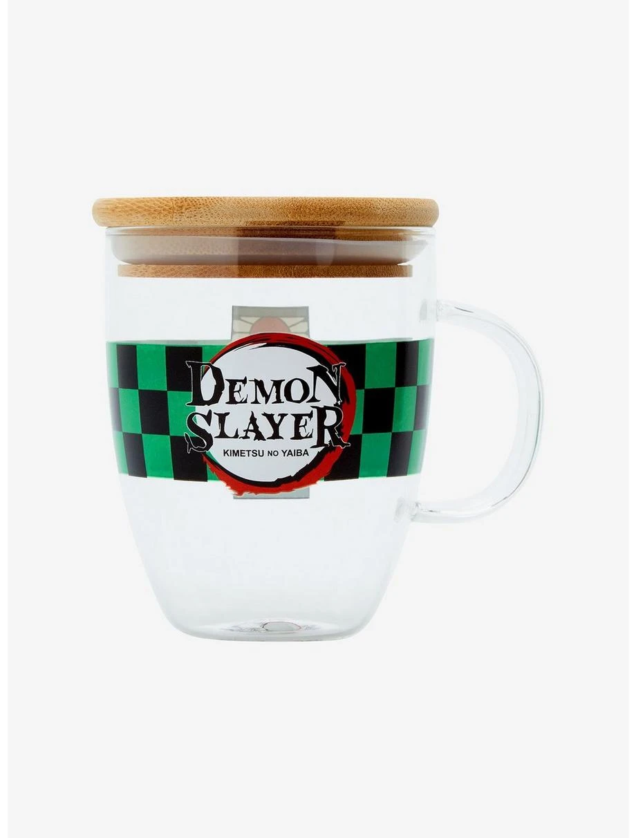 Demon Slayer: Kimetsu No Yaiba Hanafuda Glass Mug With Lid - BoxLunch Exclusive 1 Demon Slayer: Kimetsu No Yaiba Hanafuda Glass Mug With Lid - BoxLunch Exclusive