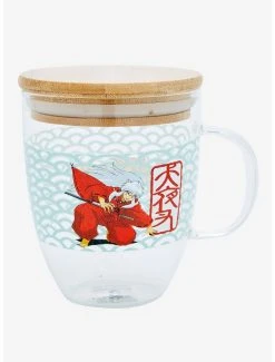 InuYasha Character Portrait Glass Mug With Lid - BoxLunch Exclusive