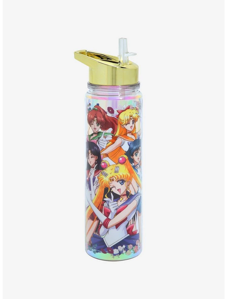 Boxlunch Pretty Guardian Sailor Moon Sailor Guardians Group Portrait Iridescent Water Bottle