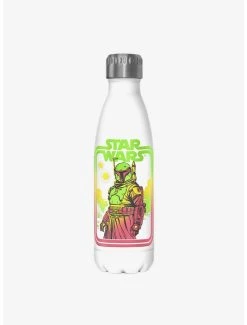 Boxlunch Star Wars The Book Of Boba Fett Boba Retro White Stainless Steel Water Bottle
