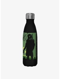 Boxlunch Star Wars The Book Of Boba Fett Bouny Hunter For Hire Black Stainless Steel Water Bottle