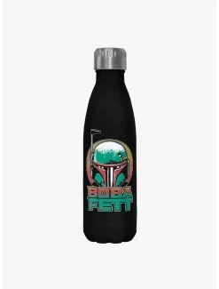 Boxlunch Star Wars The Book Of Boba Fett Helmet Circle Black Stainless Steel Water Bottle