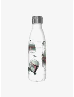 Boxlunch Star Wars The Book Of Boba Fett Helmet Schematics White Stainless Steel Water Bottle