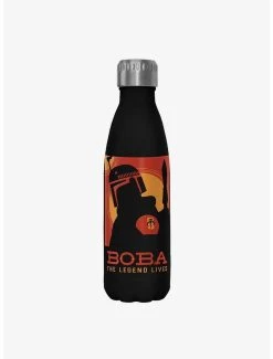 Boxlunch Star Wars The Book Of Boba Fett Poster Boba Fett Black Stainless Steel Water Bottle