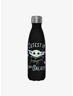 Boxlunch Star Wars The Mandalorian Cutest In The Galaxy Black Stainless Steel Water Bottle