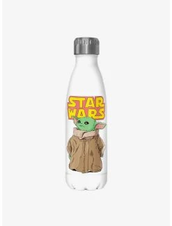 Boxlunch Star Wars The Mandalorian Logo Child Gaze White Stainless Steel Water Bottle
