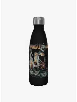 Boxlunch Star Wars The Mandalorian Mandomon Epi6 Altogether Black Stainless Steel Water Bottle