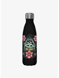 Boxlunch Star Wars The Mandalorian Planchette Child Black Stainless Steel Water Bottle
