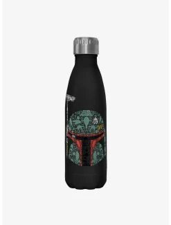 Boxlunch Star Wars Boba Icons Black Stainless Steel Water Bottle