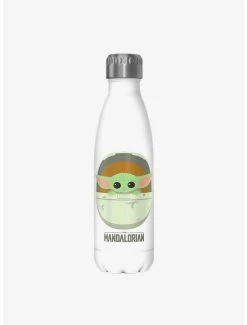 Boxlunch Star Wars The Mandalorian The Child Cute Bassinet White Stainless Steel Water Bottle