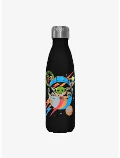 Boxlunch Star Wars The Mandalorian Yoda Bolt Black Stainless Steel Water Bottle