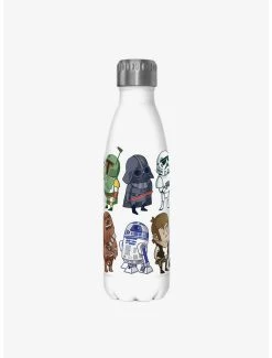 Boxlunch Star Wars Doodles White Stainless Steel Water Bottle