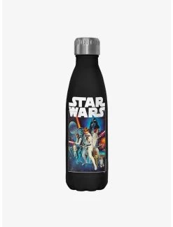 Boxlunch Star Wars Star Wars Poster Black Stainless Steel Water Bottle