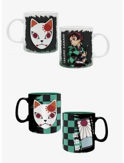 Boxlunch Demon Slayer: Kimetsu No Yaiba Tanjiro Mask And Hanafuda Earrings Mug Set
